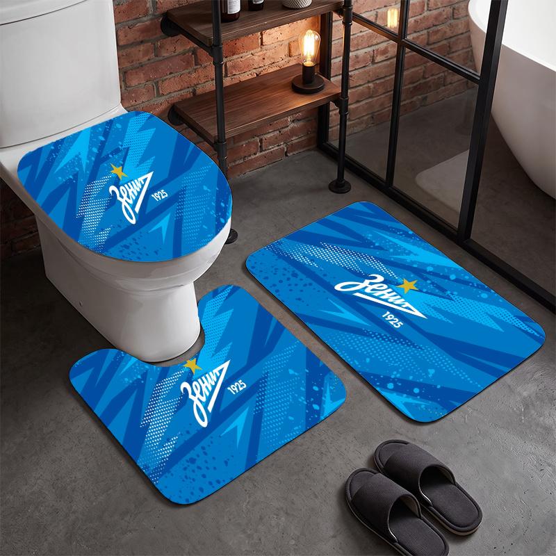 Zenit (17)Flannel Toilet 3 Piece Set Soft Bathroom Rug Non-Slip Toilet Seat Cover Bathroom Home Decor