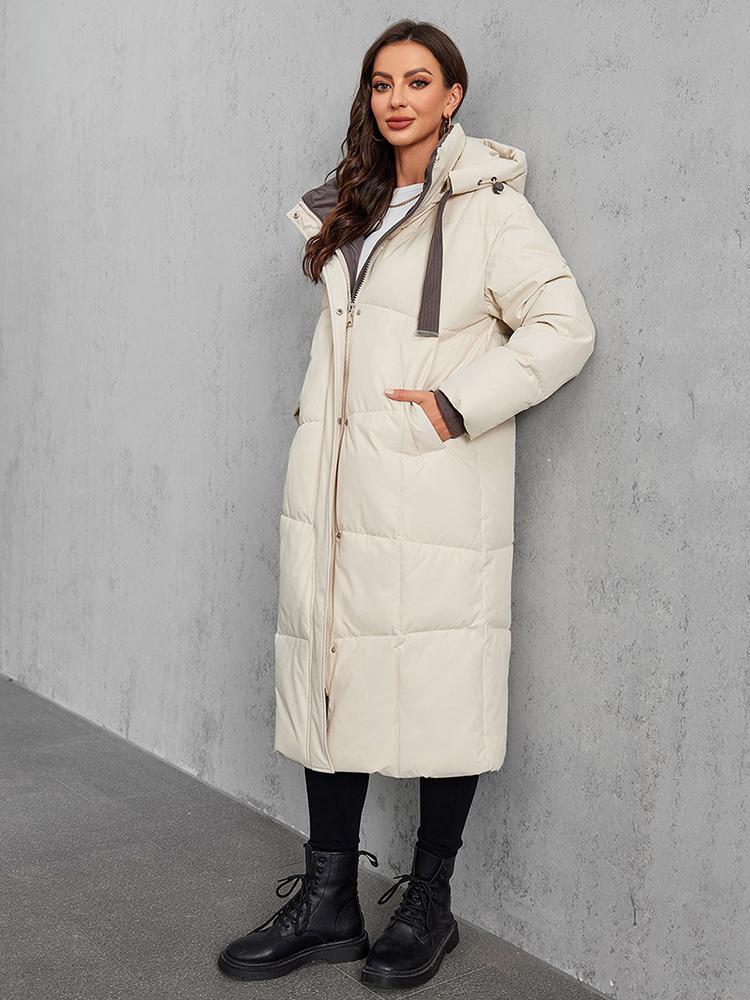 Cinemore Women's jacket long Fashion Grace women winter down jackets Zipper pocket with belt parka high quality outwear 9085