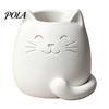 Smooth Surface Pen Holder Holder, Cartoon Cat Shape Desk Organizer, Decorative Themed Office Supplies Stationery for Pencils Gel Pens Makeup