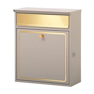 Cassetta postale Yamasolo per ingresso singolo a parete, Oro, Nero, Grigio-beige, A4, Aureola, Articolo, Grigio-beige, 73-441