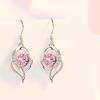Fashion Long Heart Shaped Dangle Earrings Elegant Jewelry For Women