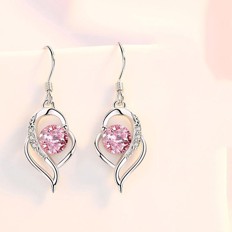 Fashion Long Heart Shaped Dangle Earrings Elegant Jewelry For Women