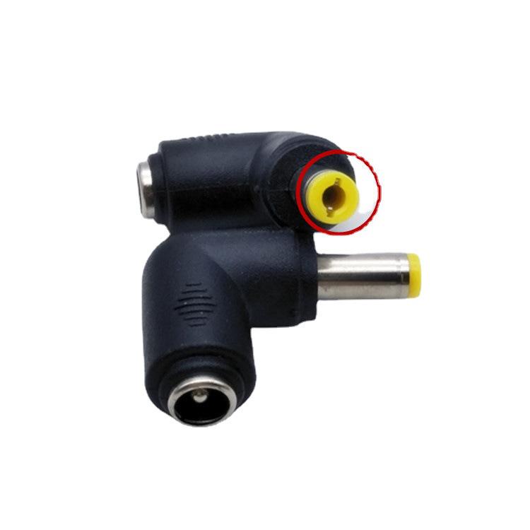 Laptop-Gleichstromnetzteil: 5,5x2,1mm Buchse zu 5,5x2,5mm Stecker, 90-Grad-Winkel