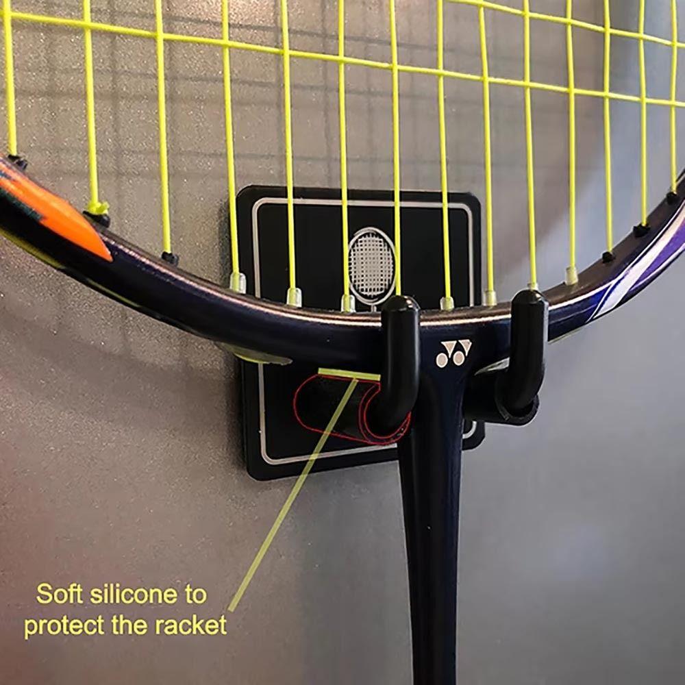 1Pcs Stainless Steel Wall Hook Storage Rack Racket Hanger Durable Tennis Racket Holder