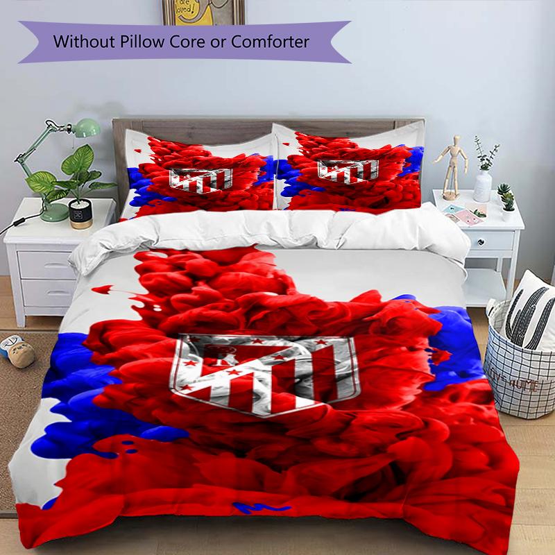 Set copripiumino 3 pezzi (1*Copripiumino + 2*Federe, Senza Nucleo),Set Biancheria da Letto con Stampa di Squadra di Calcio, Decorazione Camera da Letto, Stagione Unica, Regalo di Compleanno