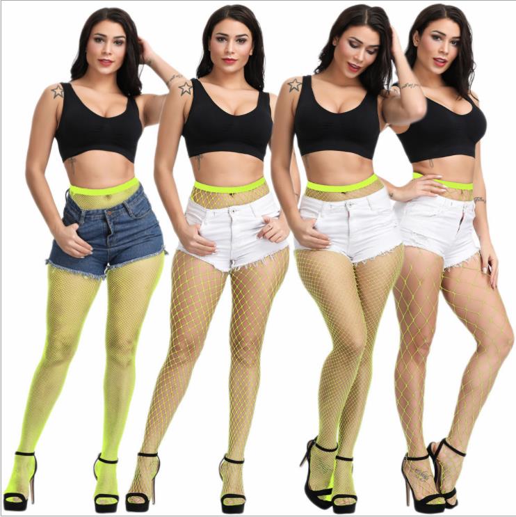 Women Fishnet Sexy Stockings Multicolor Plus Size Pantyhose Colored Mesh Red Fishnets Tights Anti Hook Nylon Panty