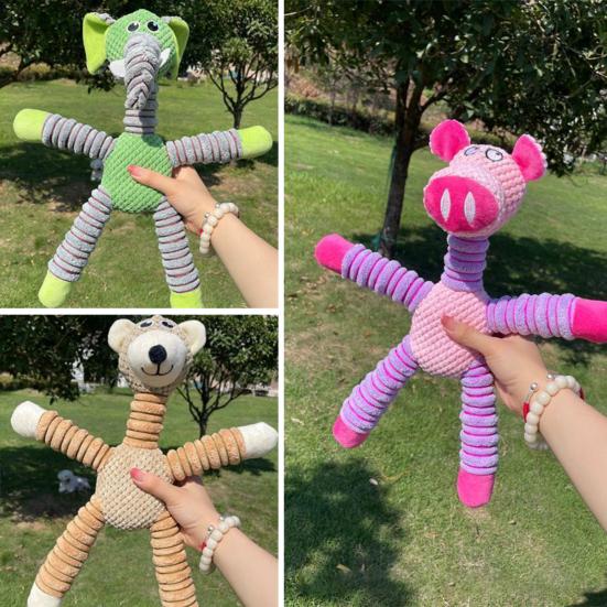 Teething Toy Puppies Animal Shape Soft Plush Chew Toy with Sound Maker Interactive Dog Toy Small Medium Dogs Puppy Play Toy