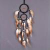 1Pc Indian Dream Catcher with Brown Feathers Wall Hanging Dream Catcher Bedroom Accessories Wind Chime Dream Catcher