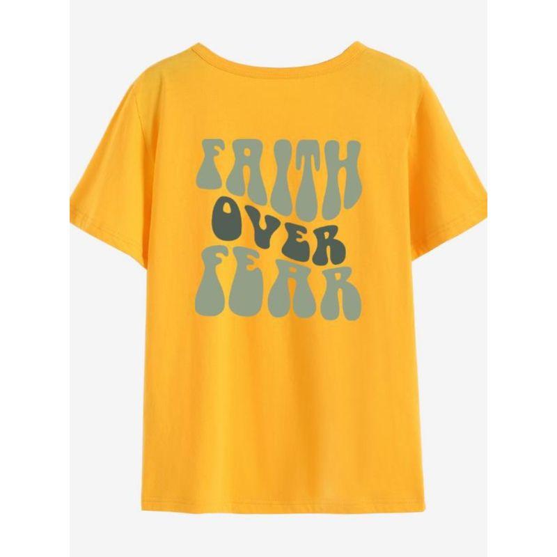Printed Short Sleeve Loose Fitting T-shirt Print Short Sleeve Loose T-shirt