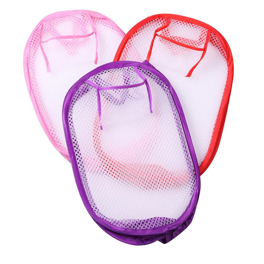 Mesh Storage Box Organize Laundry Bag Kids Toys Sundries Dirty Sorting Basket Laundry Basket