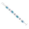 Turquoise & Topaz Sterling Silver Bracelet: Blue Gemstone Jewelry