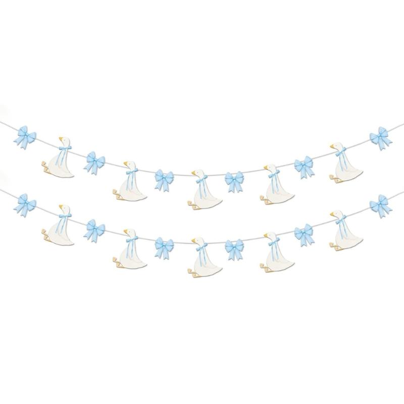 Adorable Geese Birthday Party Streamers Paper Bowknot Geese Bunting Hanging Decoration For Kids Birthday Celebration
