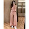 Koreanischer süßer rosa Anzug Damen Sommer Neues Design Sinn Nische Ärmelloses Oberteil Lässige Hose Zweiteiliges Set Trendig