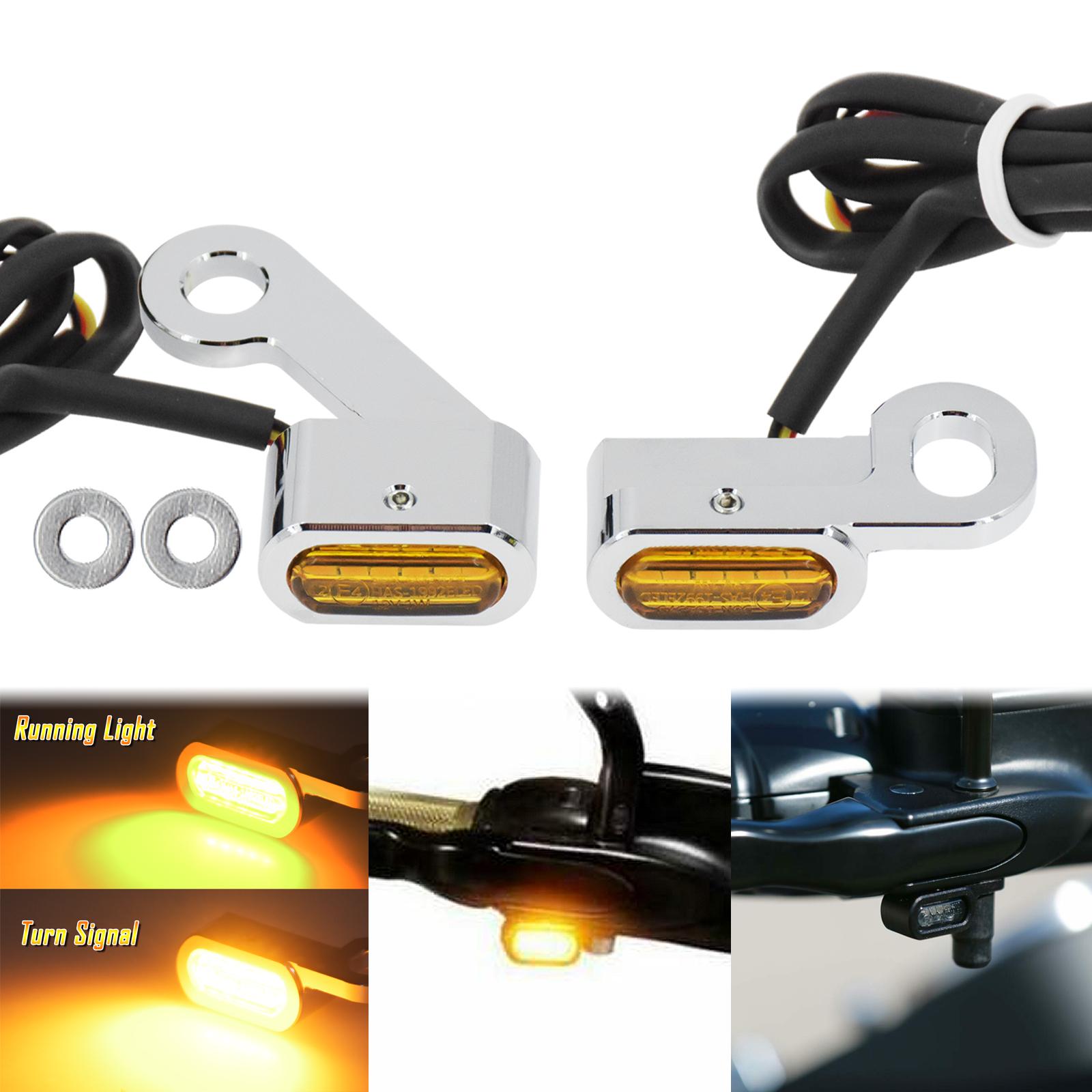 

2pcs Motorcycle Led Turn Signal Indicators Amber Running Lights Mini Lamp For Harley Sportster Xl 48 72 1200 883 04-23 Nightster срібний