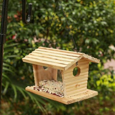Wildvogelfutterspender Holz Eichhörnchensicher Wetterfest Hausvögel Futterspender Outdoor Dekoration für Garten Terrasse Veranda Weg Hof