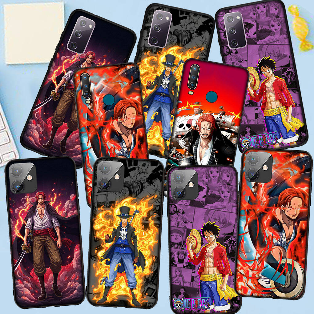 Case for iPhone 17 15 16 Plus Redmi Note 14 12 11 13 Pro Max Huawei P30 P20 Lite OPPO A60 A40 A80 A38 A54 Shanks Funda One Pieces Luffy Red Hair Cover