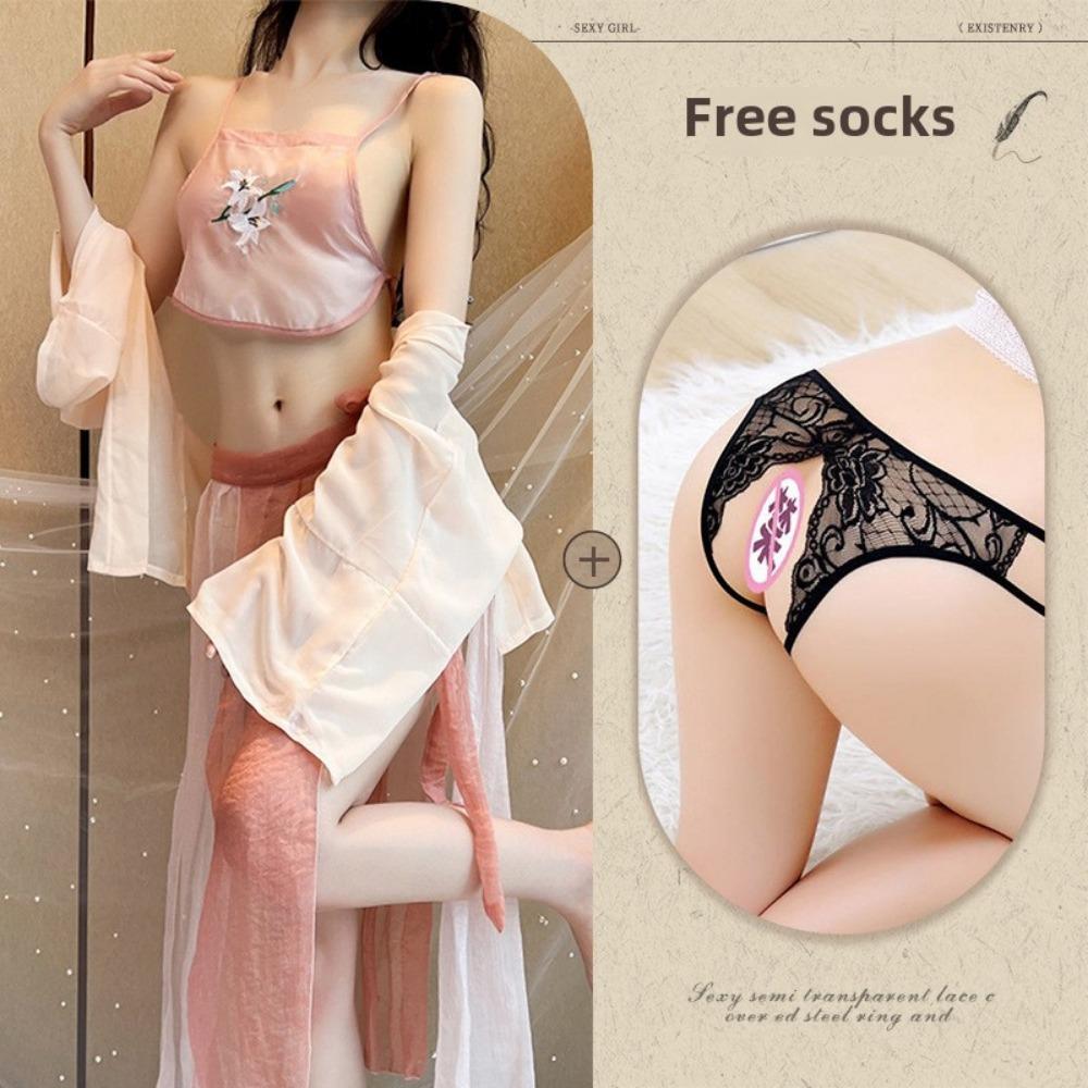 Sexy Lingerie Sexy Ancient Hanfu Republic of China Style Embroidered Pajamas Hot Uniform Seduction Suit