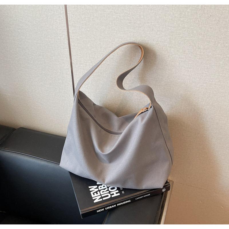 

Холщовая сумка женская большой вместимости новая летняя универсальная простая наплечная сумка повседневная сумка-тоут для студентки колледжа серый