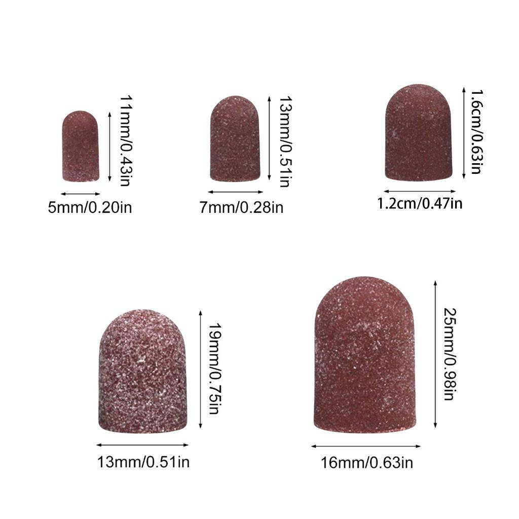 20 Pezzi Cappucci Abrasivi Traspiranti Grana 80-180 Pratiche Manichette in Grafite Per Manicure Pedicure e Cura dei Piedi