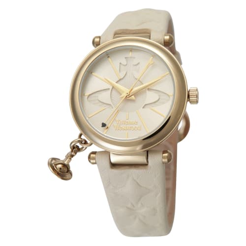 

Vivienne Westwood Orb Watch, Gold, Beige Leather, Quartz Movement, Women s, VV006WHWH