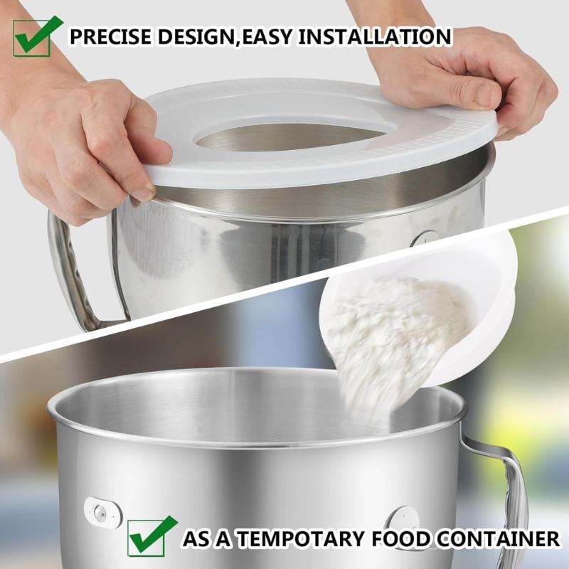 2 Stück Rührschüsselabdeckungen Geeignet für 5,5-6QT Mixer Versiegeltes Design Schützt Zutaten vor Staub während der Lagerung