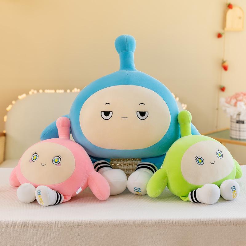 Large Cute Egg Boy Plush Toy Pillow - Black Egg Cloth Doll for Children's Day