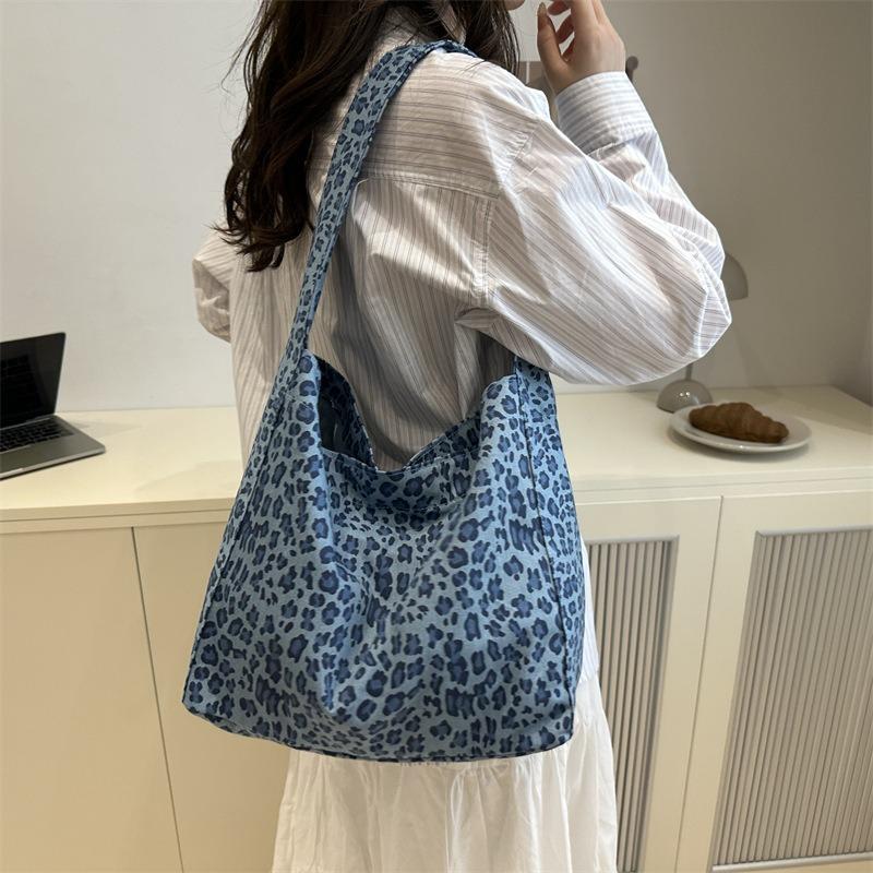 New Women's Bag Leopard Print Cloth Bag Women's Fashionable Large-capacity Shoulder Bag Simple Lazy Tote Bag