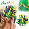 Half Face with Detachable Colored Feathers Princess Masquerade Party Accessory