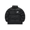 Solid Color Logo Stand Collar Loose Fit Puffer Jacket Men Outerwear Deep-Black T11M342909F-BK