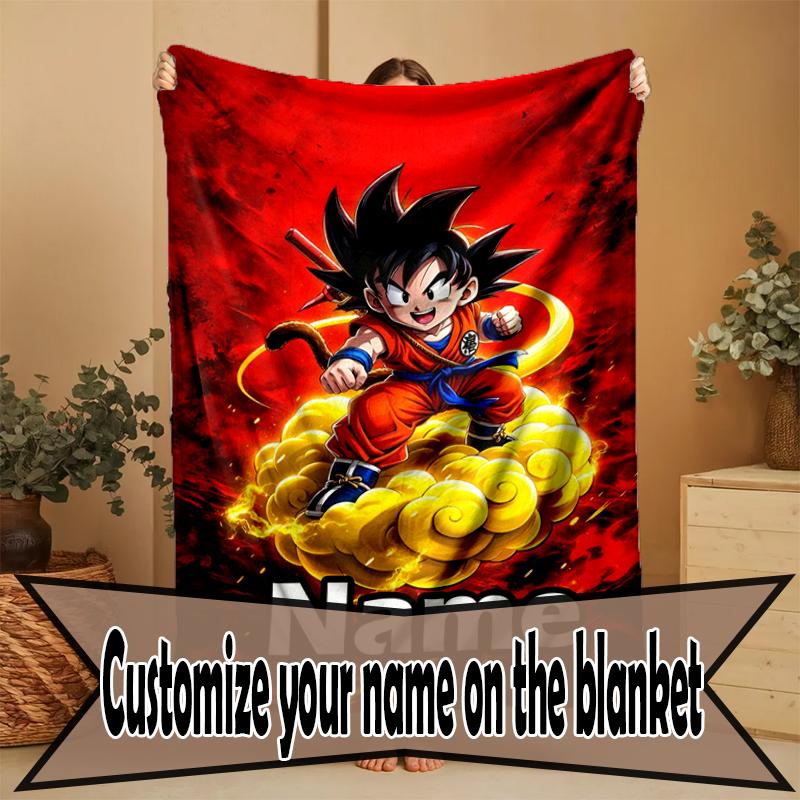 Custom Name Personalized Anime Print Blanket, Home Decor, Bedroom, Sofa, Camping, Couch, Gifts for Birthday Christmas