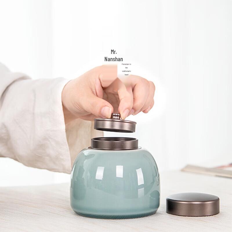 Ceramic Tea Caddy with Aluminum Lid