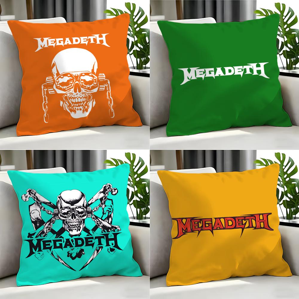 Metal Megadeth Cushion Cover Cushion Cover Set 4Pcs 50X50 45X45 40X40 Pillowcase Decorative Sofa Home Decor
