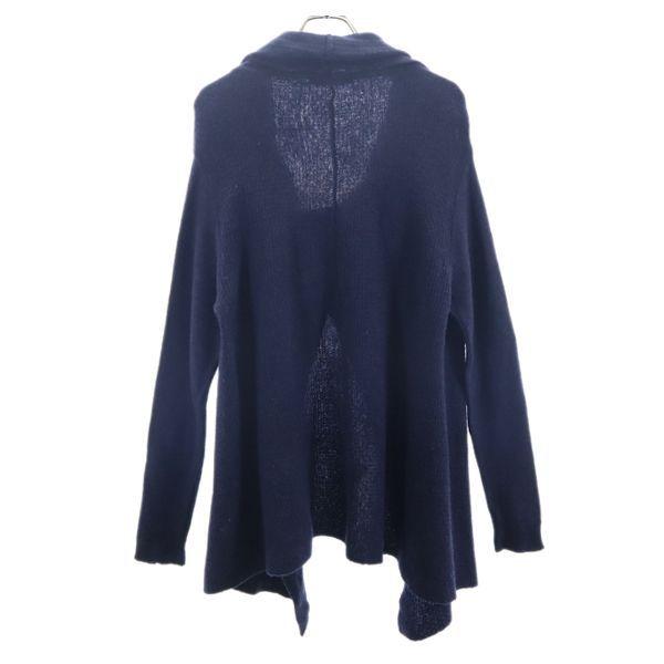 Mizuiro Ind Wool Draped Neck Jacket Navy System Women Used