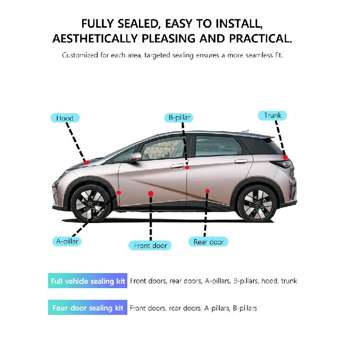 Sound Insulation Dustproof Sealing Strips For BYD Dolphin Rubber Hood Trunk Car Door A B Pillar Wear - Resistant Sealing Cotton Heat Shields 2