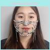 Adjustable Punk Style Mask Necklace For Parties Unique And Exaggerated European And American Face Mask Accessories