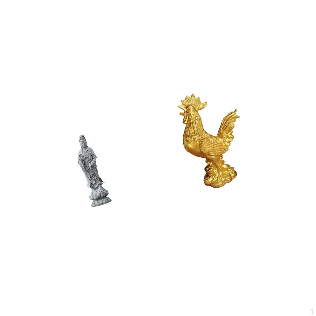 Guan Yin Stone Sculpture Feng Shui Ornament Chinese Female Buddha And Chicken Figurine for Home