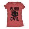 Womens Funny T Shirts Purr Evil Sarcastic Kitten Lovers Graphic Novelty Tee For