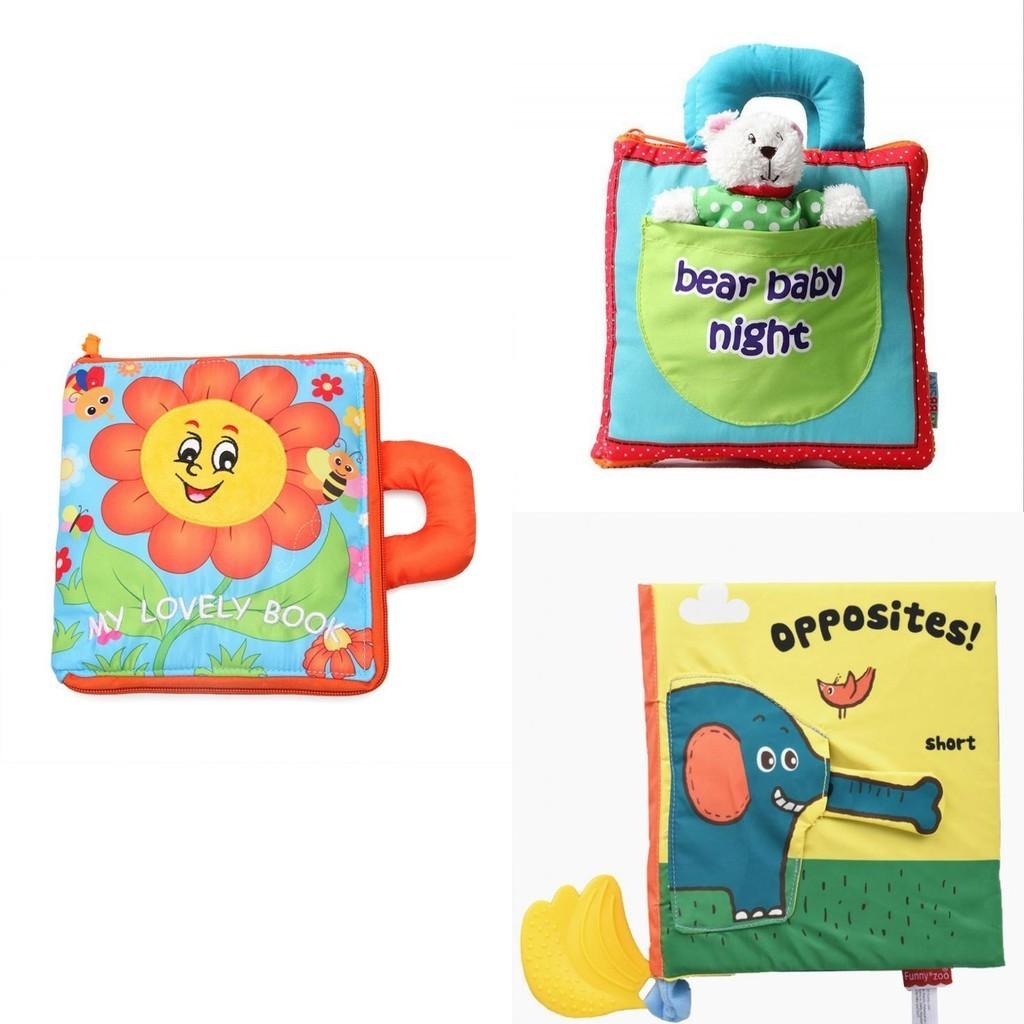 Neues Stoffbuch für Kinder Reißfestes Blumen-Spielzeug Stoffbuch Baby-Spielzeug Frühpädagogisches Stoffbuch