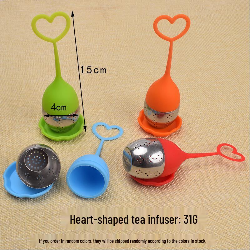 Silicone & Stainless Steel Leaf Tea Infuser Strainer - High Temp Resistant