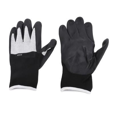 1 Pair Insulated Work Gloves 400V Voltage Resistance Rubber Palm Nylon Flame Retardant Insulating Gloves for Electrician