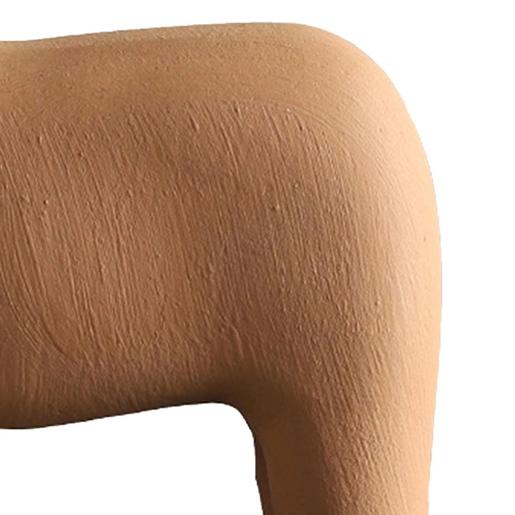 Wooden Horse Figurine Sturdy Pinewood Hand Painted Simple Pure Color Horse Statue for Family Office Tabletop