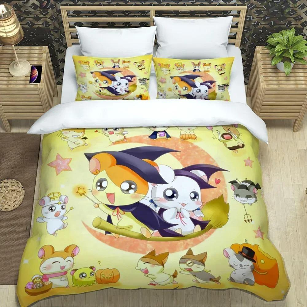 3D Printing Cartoon Lovely Hamtaro Bedding Set Duvet Cover Pillow Set Birthday Gift Children Quilt Cover Bedding Home Textiles