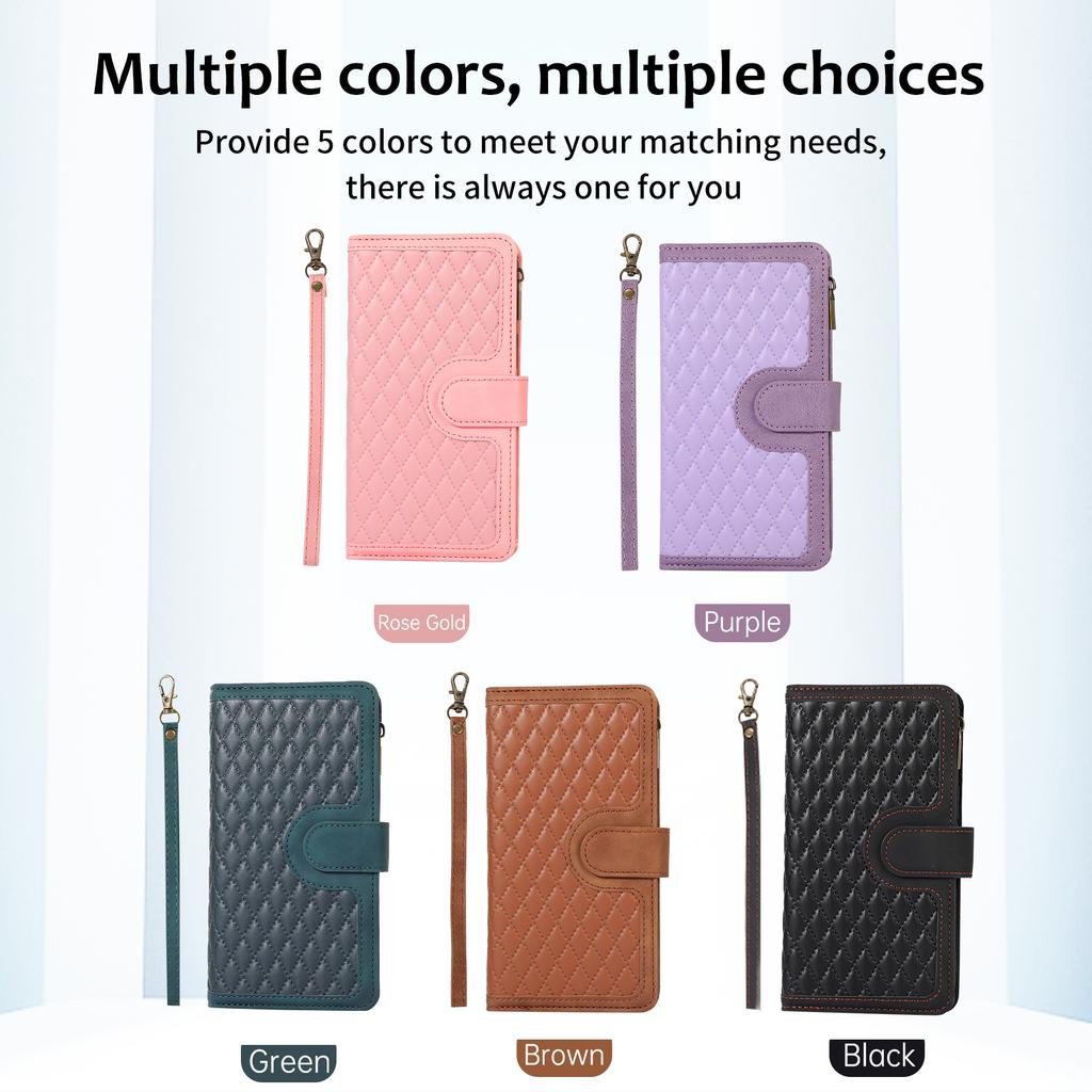 Suitable for Samsung A52 5G Diamond Crossbody Card Bag Leather Case Zipper Wallet Flip Leather Case Women's Shoulder Bag A32 5G