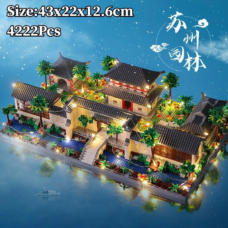 China'S Classical Suzhou Garden Landscape Building Blocks Ancient Model Mini Diamond Bricks Toy Gift For Adult Kid