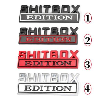 SHITBOX Edition Emblem Stickers 3D Metal Badge Decal Car Styling Accessories