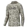 HUK Ice Silk Fishing Shirt Lightweight Breathable Quick Dry Long Sleeve Hooded Wear Anglers