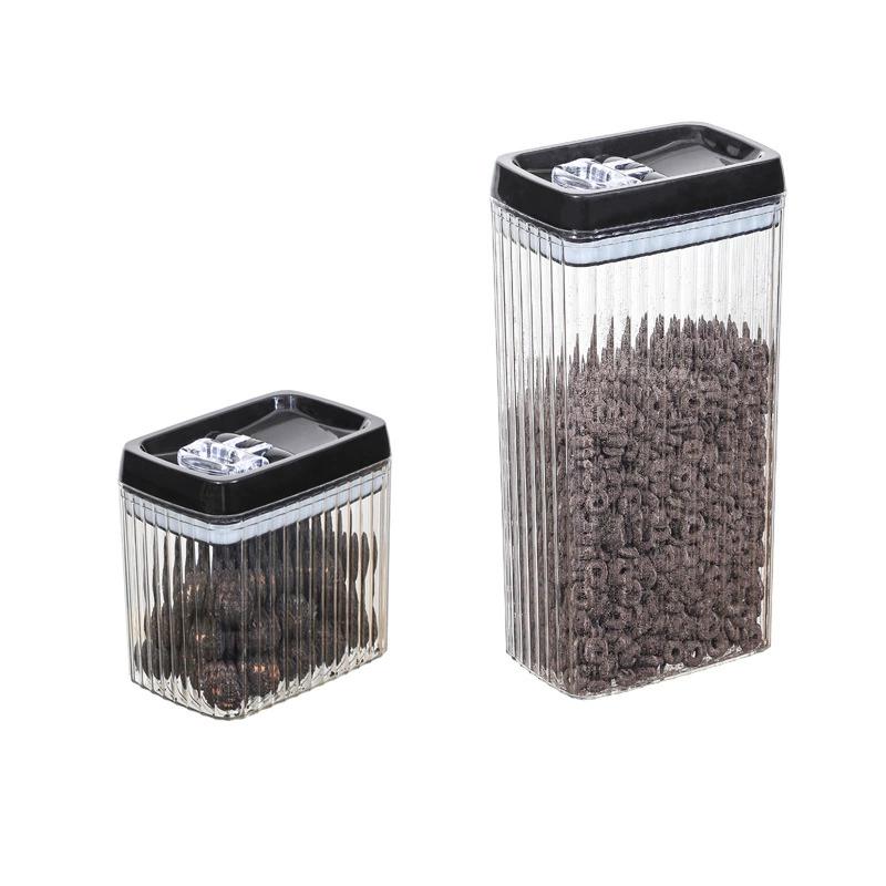 Recipiente hermético cuadrado de almacenamiento transparente para alimentos, té y snacks