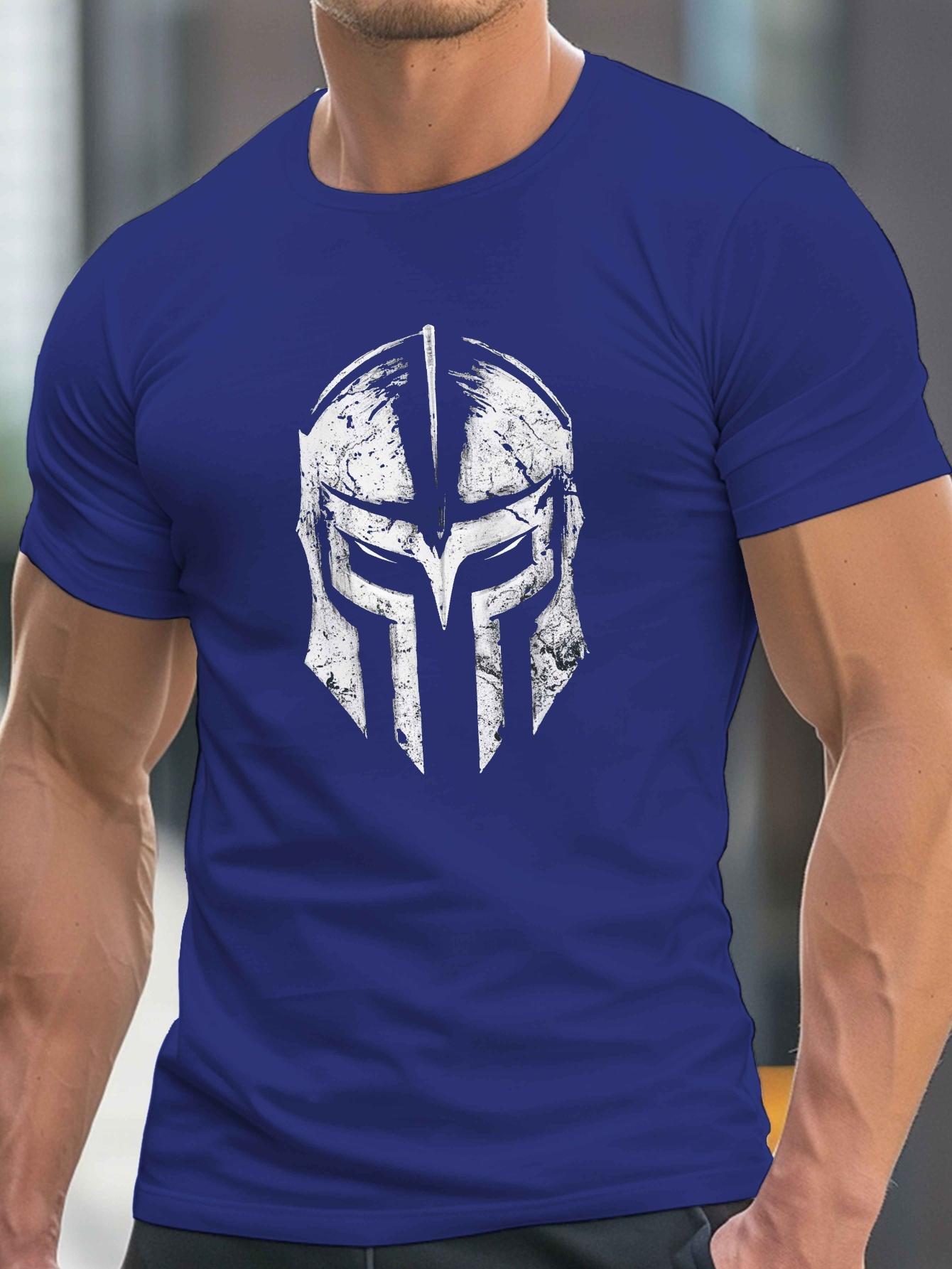 

Spartan Warrior Helmet Graphic TShirt 100 Cotton ONeck Short Sleeve Summer Casual Mens Tshirt Streetwear S