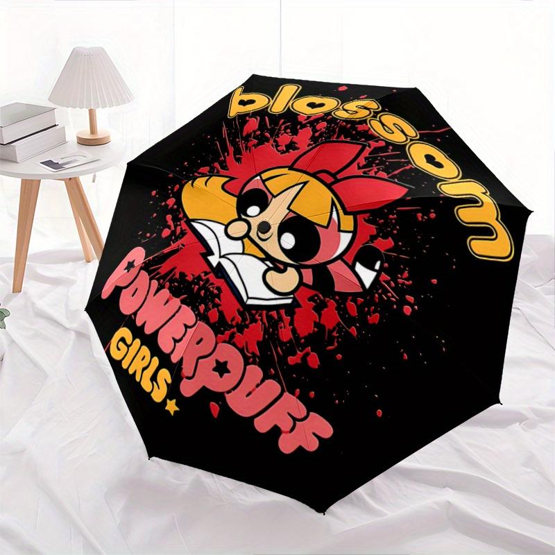 

1pc Blossom Automatic 3-Fold Umbrella Design, Cute Cartoon Pattern, Portable Outdoor Umbrella, Perfect, Holiday Gift for fans.Z007