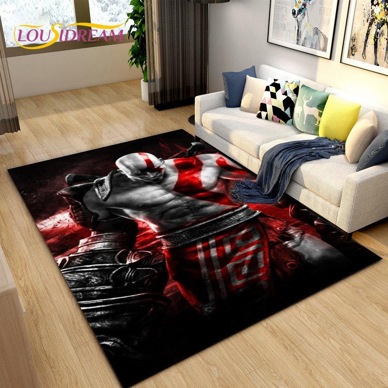 God of War Game Gamer  Area Rug Large,Carpet Rug for Living Room Bedroom Sofa Doormat Decoration,Kids Play  Non-slip Floor Mat